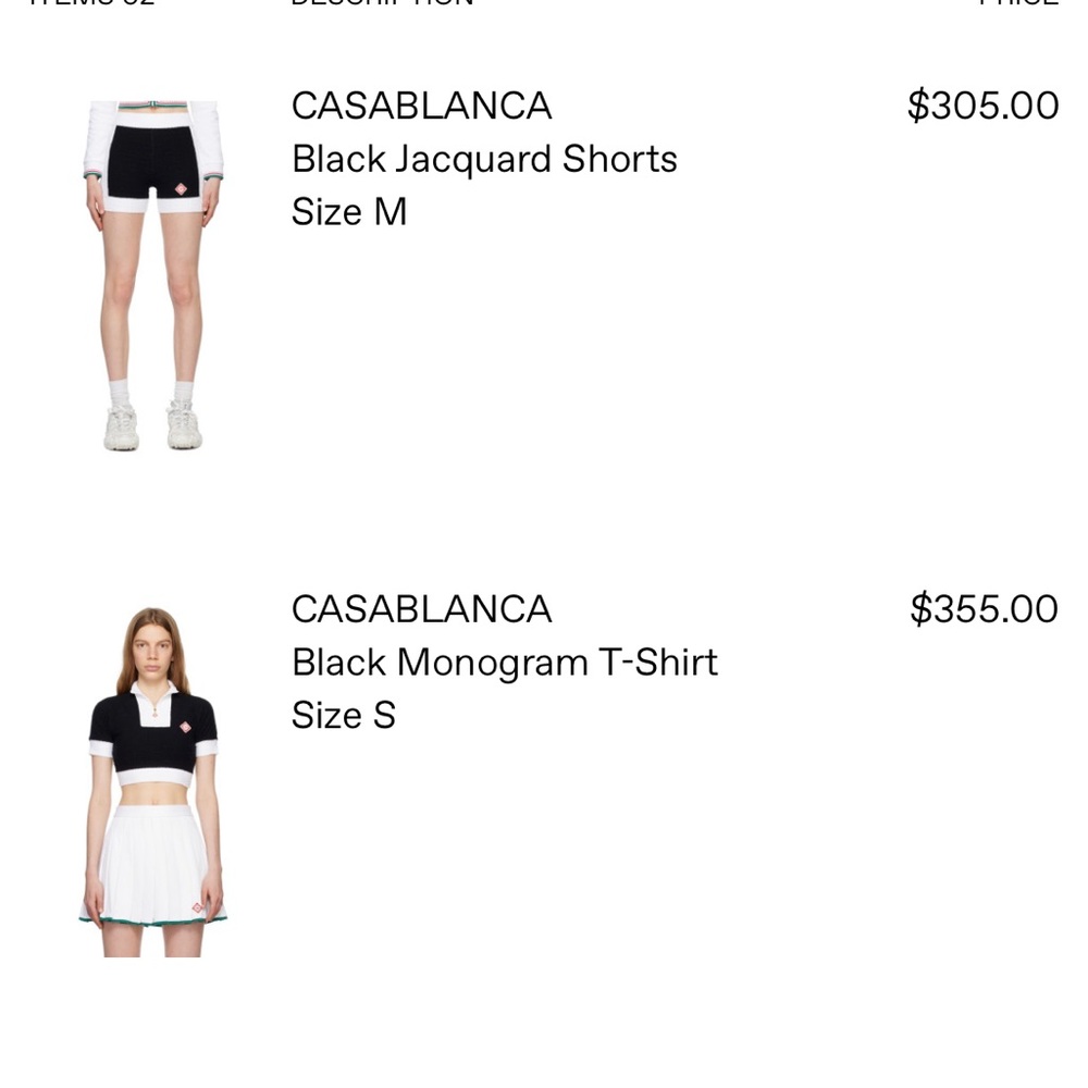 CASABLANCA
Black Monogram T-Shirt & shorts